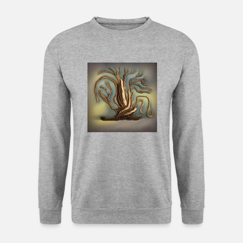 schöner alter Baum - Unisex Pullover - Weißgrau meliert