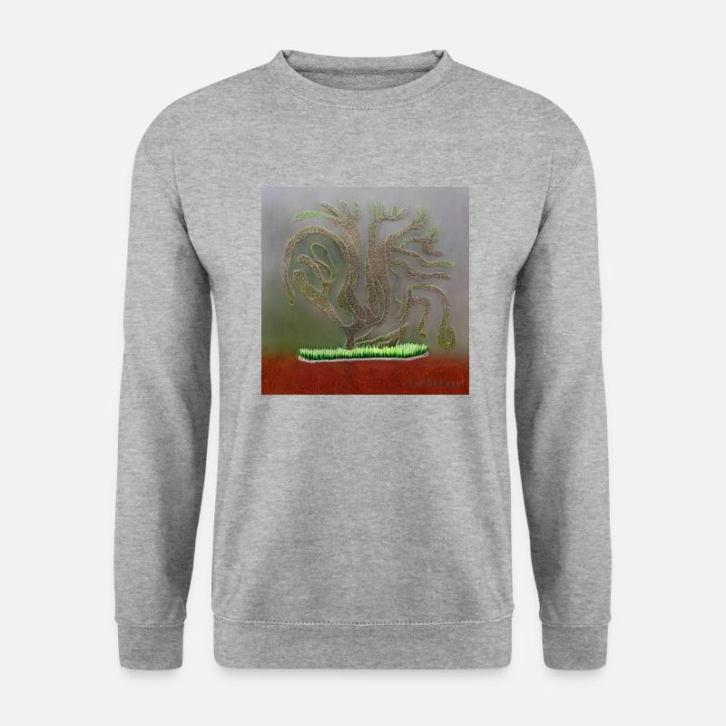 wunderschöner alter Baum - Unisex Pullover - Weißgrau meliert