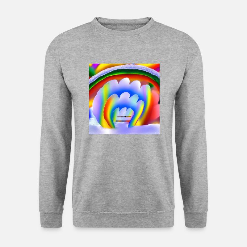 Regenbogen im Winter - Unisex Pullover - Weißgrau meliert