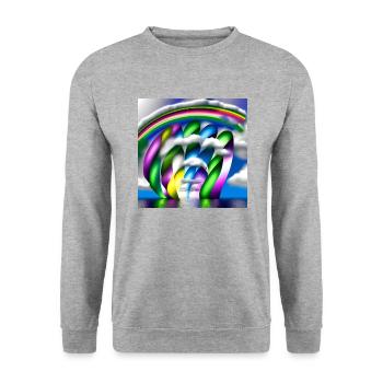 Arc-en-ciel dans les nuages - Sweat-shirt Unisexe - gris chiné - Devant - Alina (178cm) & Michal (187cm)