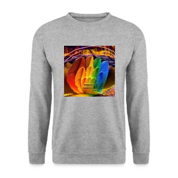 Arc-en-ciel en automne - Sweat-shirt Unisexe - gris chiné - Devant - Alina (178cm) & Michal (187cm)