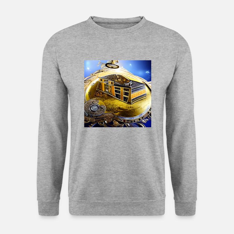 Abstraktion der Uhr - Unisex Pullover - Weißgrau meliert