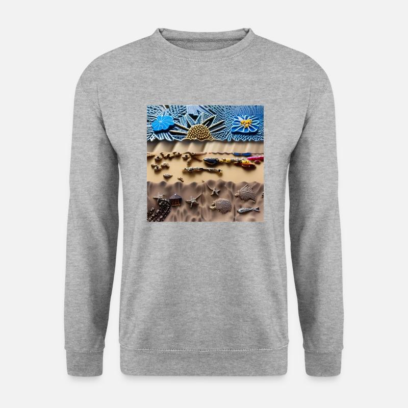 Sonniger Strand - Unisex Pullover - Weißgrau meliert