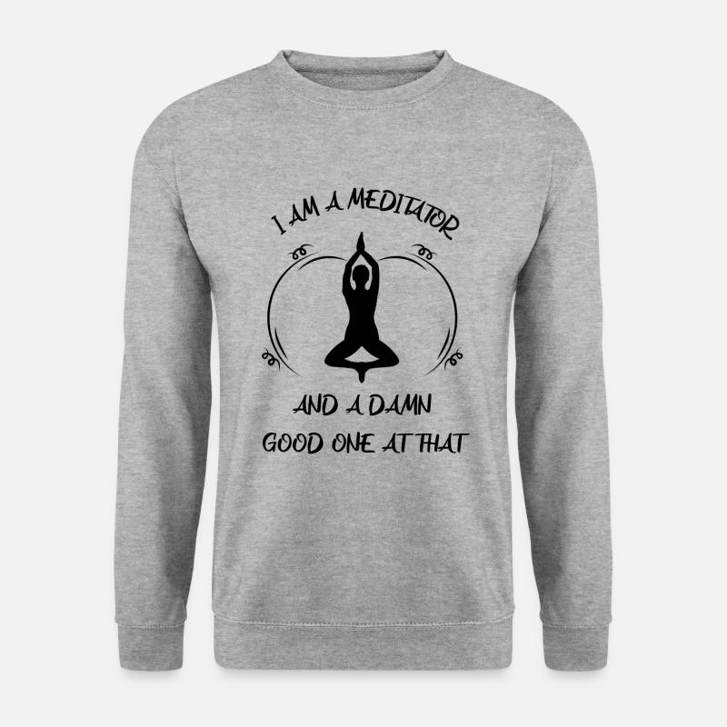 Meditaion - Unisex Pullover - Weißgrau meliert