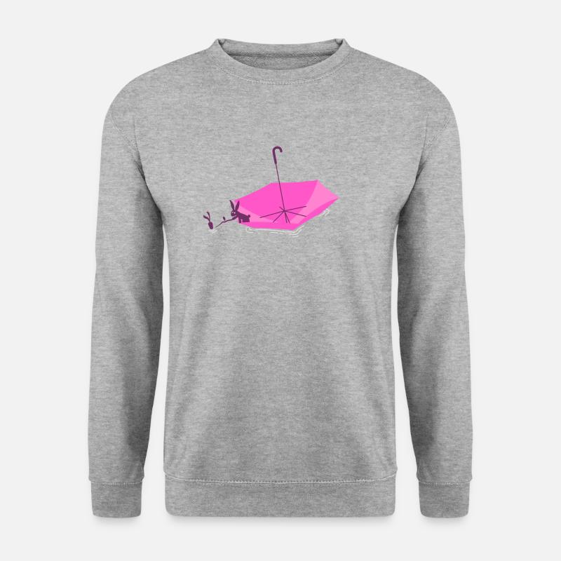 Bunny Umbrella v3 - Unisex Pullover - Weißgrau meliert