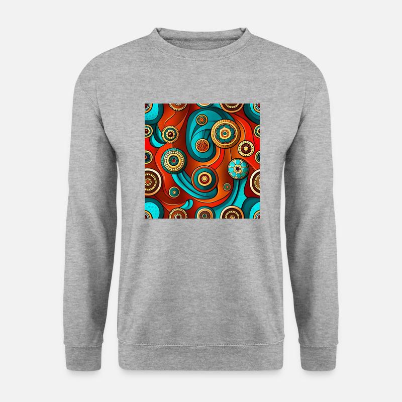 Modèle sans couture Ajrakh moderne - Sweat-shirt Unisexe - gris chiné