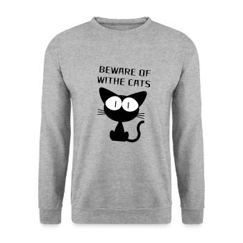 WITHE CATS - Unisex Sweatshirt - salt & pepper - Front - Alina (178cm) & Michal (187cm)