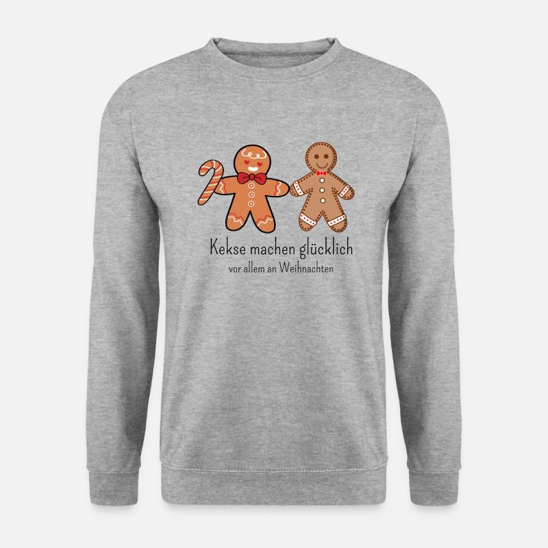 Kekse machen glücklich - Unisex Pullover - Weißgrau meliert