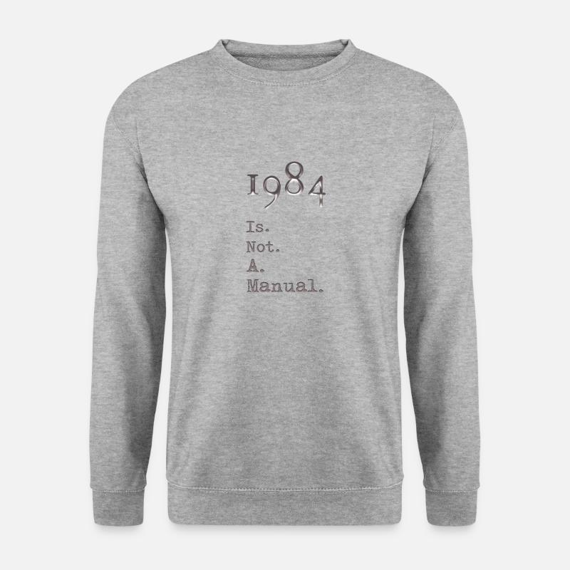 1984 ist. Hinweis. A. Handbuch. - Unisex Pullover - Weißgrau meliert