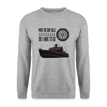 Qui le navire appelle navire de croisière de vacances - Sweat-shirt Unisexe - gris chiné - Devant - Alina (178cm) & Michal (187cm)