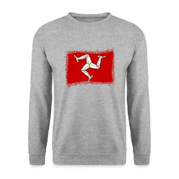 Île de Man Flagge Triskele Drapeau de l’île de Man - Sweat-shirt Unisexe - gris chiné - Devant - Alina (178cm) & Michal (187cm)