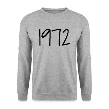1972 Retro Style 1972 Geburtstag 1972 Vintage - Unisex Pullover - Weißgrau meliert - Vorne - Alina (178cm) & Michal (187cm)