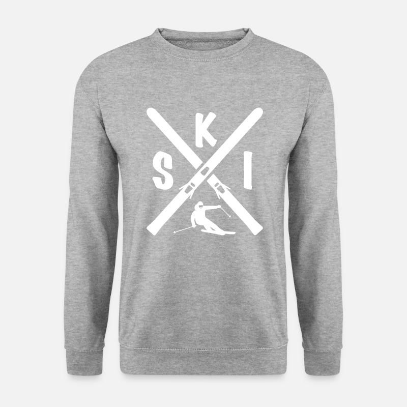 SKI - Unisex Pullover - Weißgrau meliert
