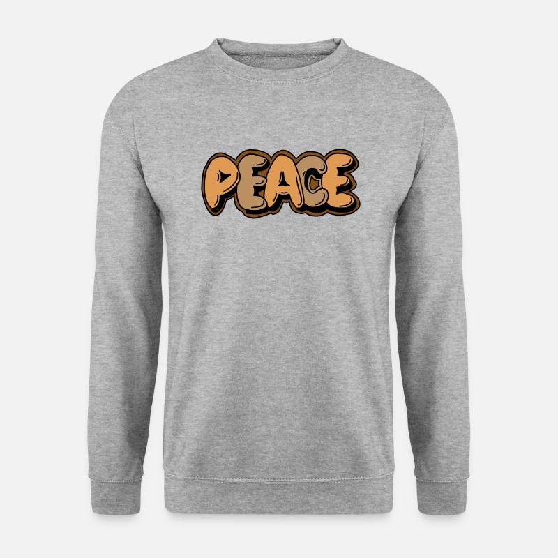 Peace Graffiti - Unisex Pullover - Weißgrau meliert