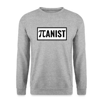 PIANIST - PRIMZAHL PI - KLAVIERSPIELER - PIANO - Unisex Pullover - Weißgrau meliert - Vorne - Alina (178cm) & Michal (187cm)