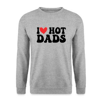 Heiße Papas Liebe - Unisex Pullover - Weißgrau meliert - Vorne - Alina (178cm) & Michal (187cm)