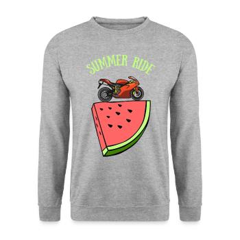 pastèque summer ride motard - Sweat-shirt Unisexe - gris chiné - Devant - Alina (178cm) & Michal (187cm)