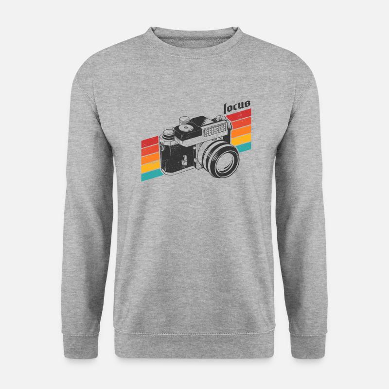 Focus Vintage Kamera - Unisex Pullover - Weißgrau meliert
