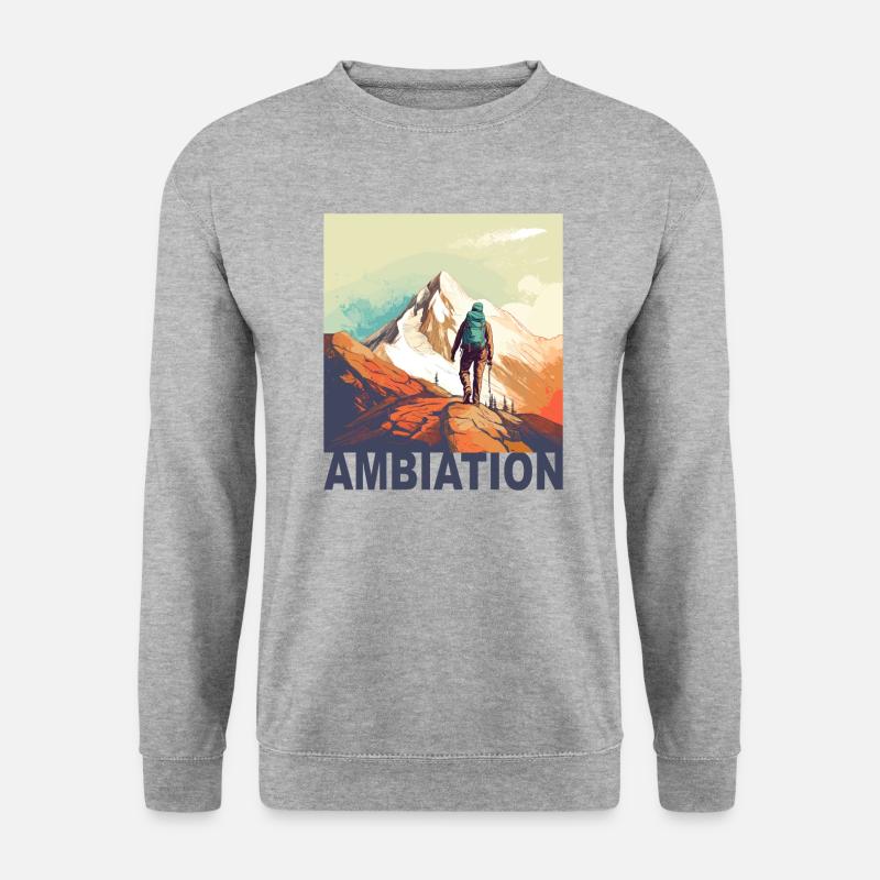 Mountain Ambiation - Unisex Pullover - Weißgrau meliert