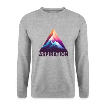 Mountain Aspiration - Unisex Pullover - Weißgrau meliert - Vorne - Alina (178cm) & Michal (187cm)