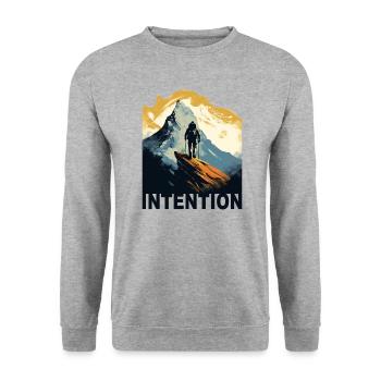 Mountain Intention - Unisex Pullover - Weißgrau meliert - Vorne - Alina (178cm) & Michal (187cm)