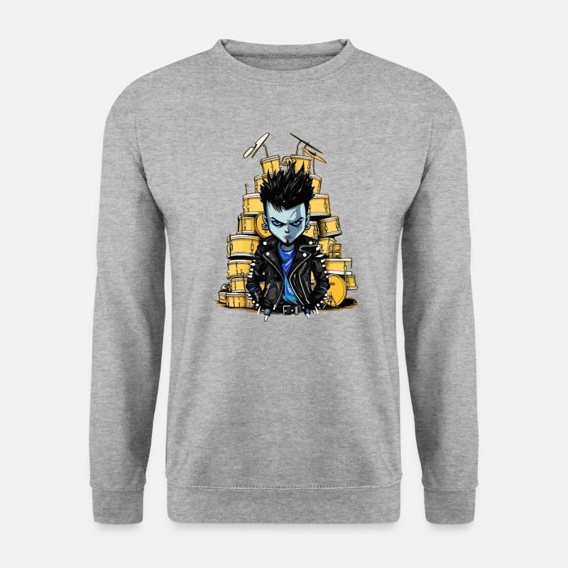 Drummer bigger - Unisex Pullover - Weißgrau meliert