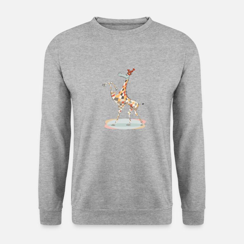 Giraffe - Unisex Pullover - Weißgrau meliert