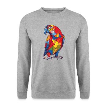 Papagei - Unisex Pullover - Weißgrau meliert - Vorne - Alina (178cm) & Michal (187cm)