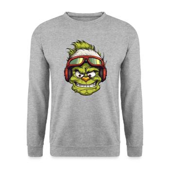 Gnom Flieger Wintersport - Unisex Pullover - Weißgrau meliert - Vorne - Alina (178cm) & Michal (187cm)