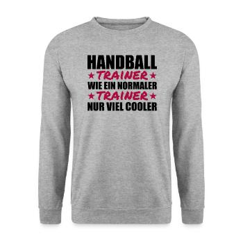 Handballtrainer sind viel cooler - Unisex Pullover - Weißgrau meliert - Vorne - Alina (178cm) & Michal (187cm)