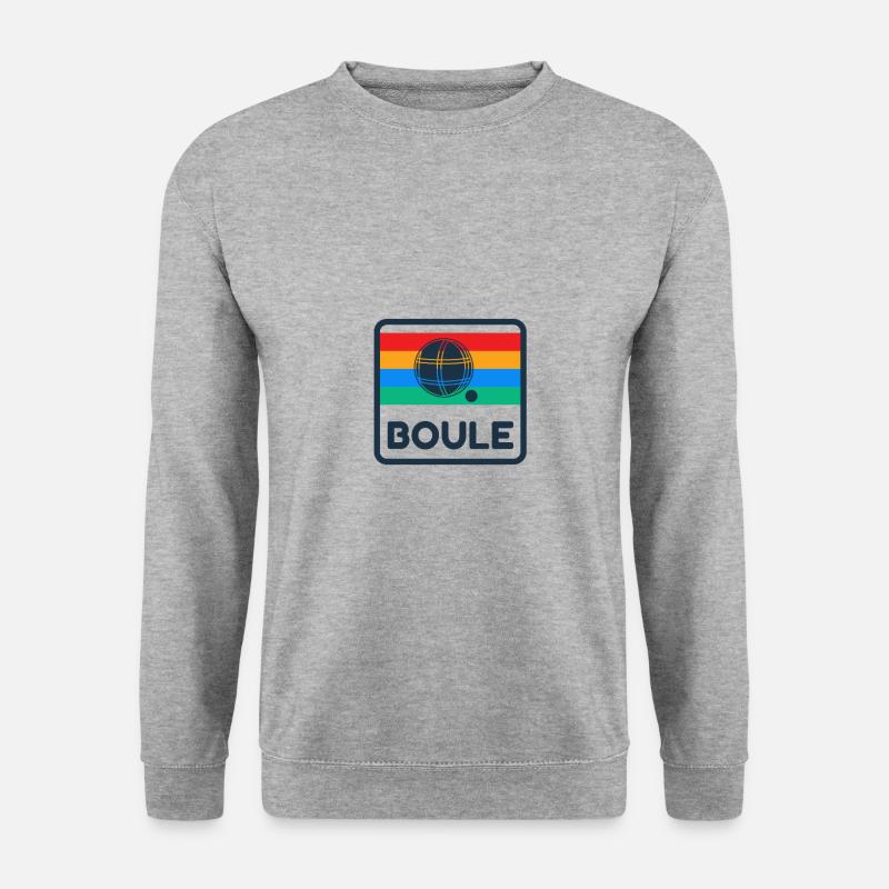 Boule Vintage 80s Design Retro Boccia Renter - Unisex Pullover - Weißgrau meliert