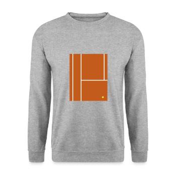 Tennisplatz Minimalist Design Tennisspieler - Unisex Pullover - Weißgrau meliert - Vorne - Alina (178cm) & Michal (187cm)