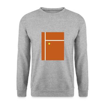 Tennis court Minimalism Flat Illustration Tennis - Unisex Sweatshirt - salt & pepper - Front - Alina (178cm) & Michal (187cm)