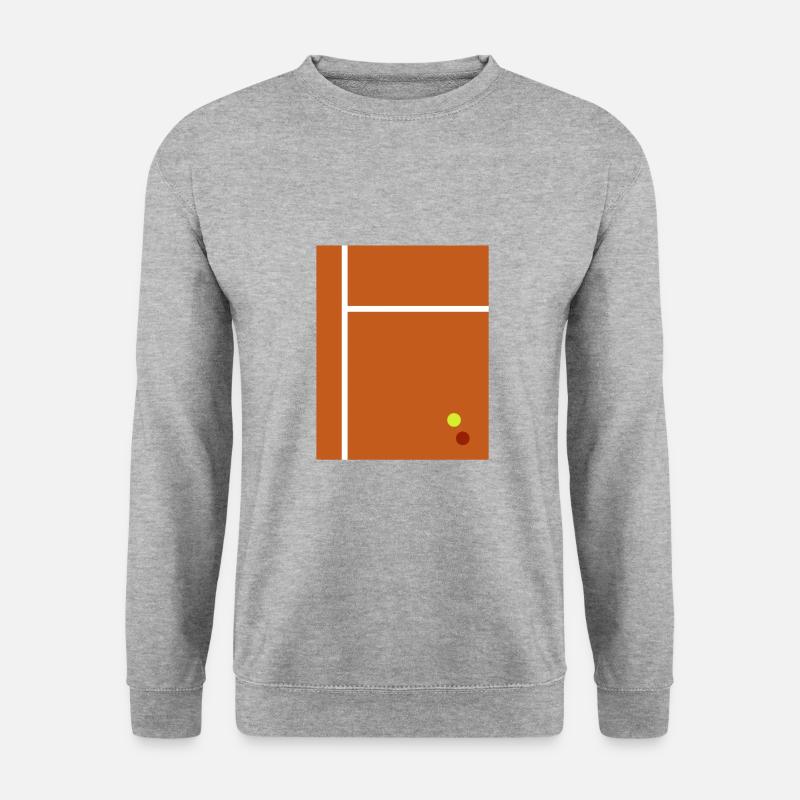 Tennis Illustration 2D Flat Minimalism Design - Unisex Pullover - Weißgrau meliert