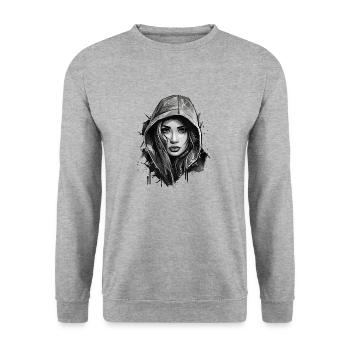 The Sky's the Limit - Unisex Sweatshirt - salt & pepper - Front - Alina (178cm) & Michal (187cm)