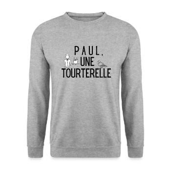 PAUL une tourterelle - Sweat-shirt Unisexe - gris chiné - Devant - Alina (178cm) & Michal (187cm)