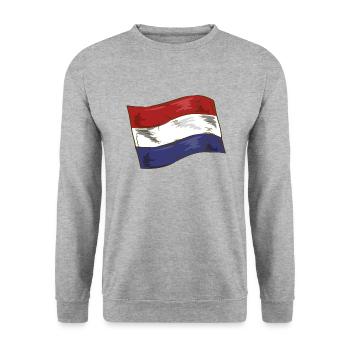 Pays-Bas Drapeau Hollande Drapeau néerlandais - Sweat-shirt Unisexe - gris chiné - Devant - Alina (178cm) & Michal (187cm)