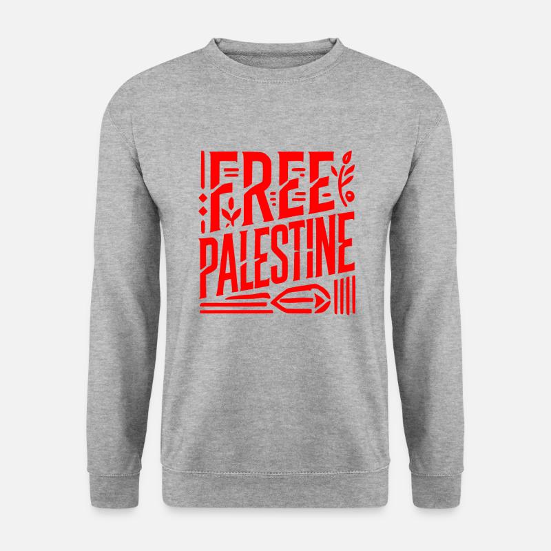 Free palestine - Unisex Pullover - Weißgrau meliert