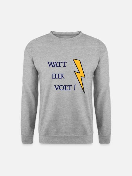 Watt Ihr Volt - Unisex Pullover - Weißgrau meliert