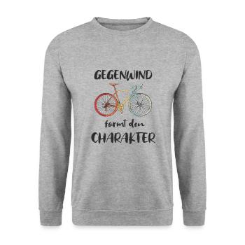 Rennrad Fahrrad Gravelbike radeln Urlaub Geschenk - Unisex Pullover - Weißgrau meliert - Vorne - Alina (178cm) & Michal (187cm)