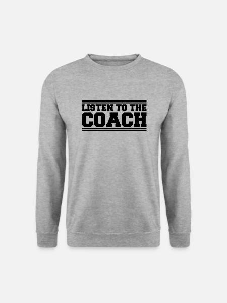 Trainer Coach Tennis Trainerin Fußball Mann Lustig - Unisex Pullover - Weißgrau meliert