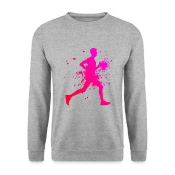 Course à pied Course à pied Jogging Course Femmes Fitness - Sweat-shirt Unisexe - gris chiné - Devant - Alina (178cm) & Michal (187cm)