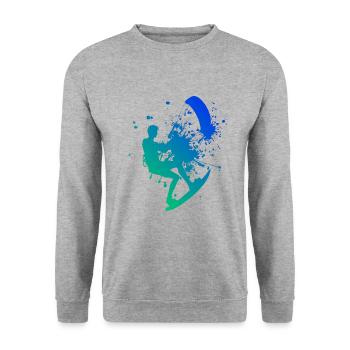 Kitesurfing Kitesurfer Kite Kitesurfing Kiting - Unisex Sweatshirt - salt & pepper - Front - Alina (178cm) & Michal (187cm)