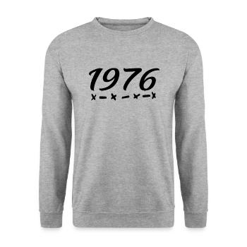 1976 Born - 49th Birthday 1976 Legend 1976 - Unisex Sweatshirt - salt & pepper - Front - Alina (178cm) & Michal (187cm)