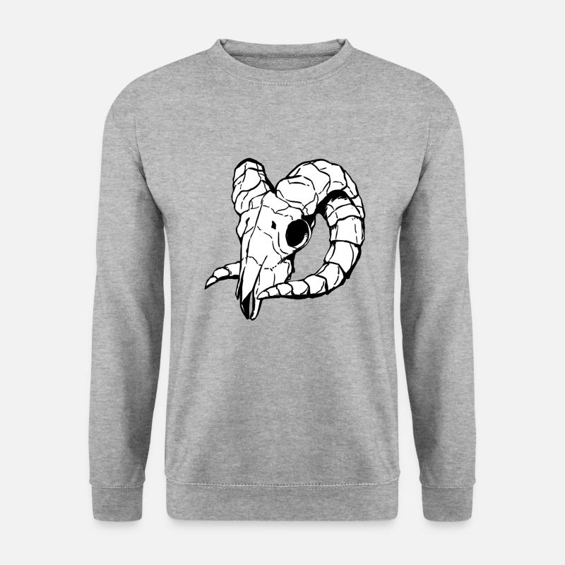 Schädel - Schafschädel - Unisex Pullover - Weißgrau meliert
