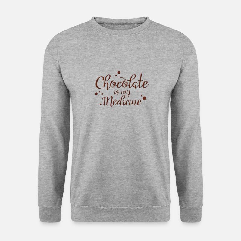 chocolate - Schokolade - Love - Junkie - Unisex Pullover - Weißgrau meliert