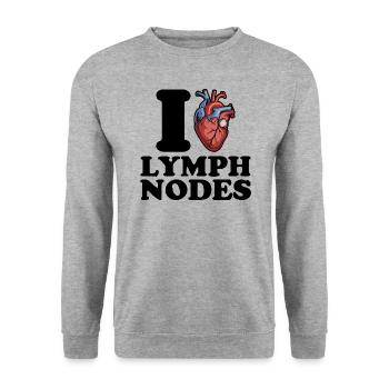 I love lymph nodes - Unisex Sweatshirt - salt & pepper - Front - Alina (178cm) & Michal (187cm)
