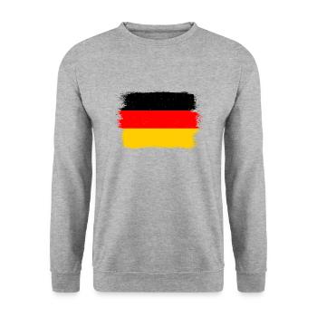 Drapeau allemand Drapeau allemand Utilisé Look Home - Sweat-shirt Unisexe - gris chiné - Devant - Alina (178cm) & Michal (187cm)