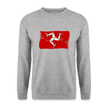 Drapeau de l’île de Man Drapeau de l’île de Man - Sweat-shirt Unisexe - gris chiné - Devant - Alina (178cm) & Michal (187cm)