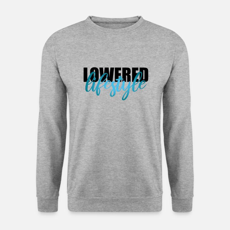 Lowered Lifestyle Tuning - schwarz türkis - Unisex Pullover - Weißgrau meliert